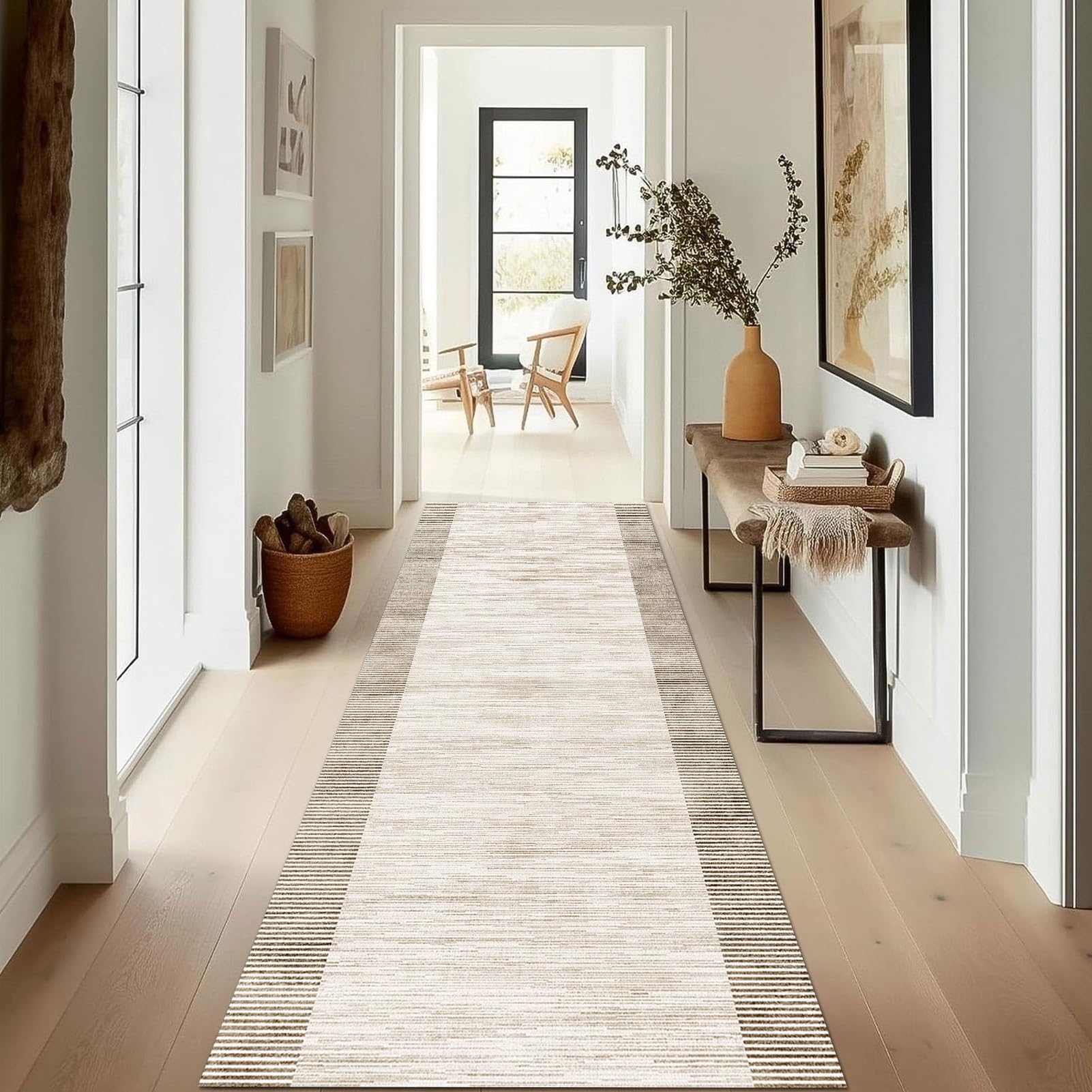 Extra Long Carpet Runner Rug, Kitchen Runners Washable Hall Runners Non Slip Runner Rugs for Hallway Kitchen Stairs Living Room Laundry Washable Carpet Floor Mat (Size : 60×400cm/2ft×13.1ft)