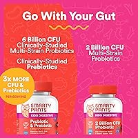 Vista 4 de SmartyPants Kids Probiotic & Prebiotic Gummies for Digestive Health: Gut Health Supplement, Clinically Studied Prebiotic for Immune Support, Grape