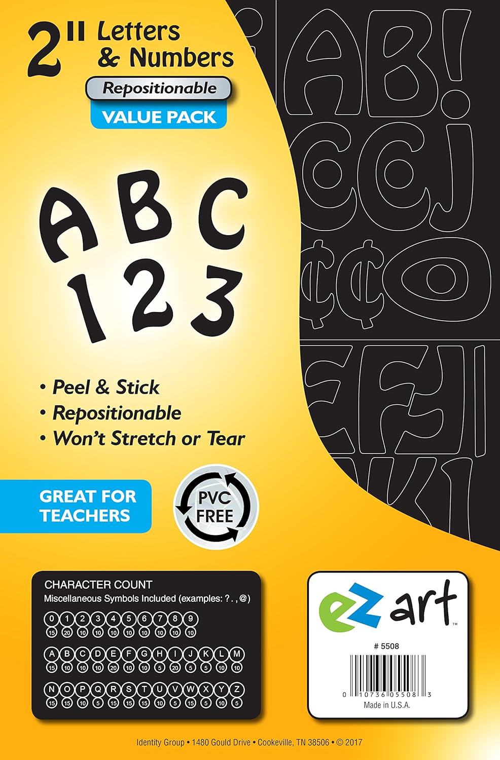 EZ Art PeelandStick Letters and Numbers Bulk Value Pack