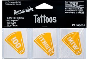 Kole Imports KK924 Removable Yellow Cheer Tattoos