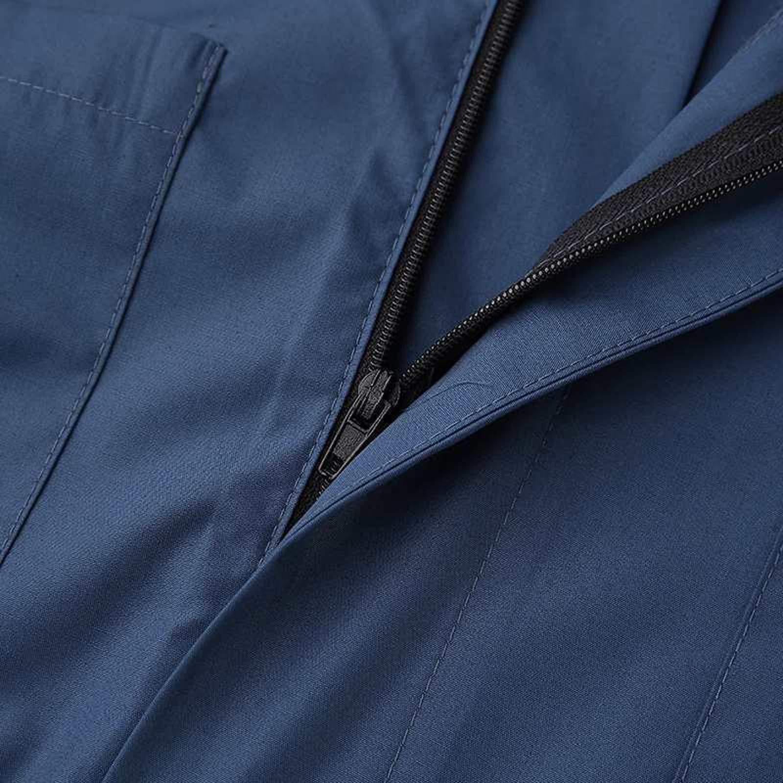 Tuta da Uomo Tinta Unita Manica Corta con Zip da Lavoro con Risvolto Tuta Intera