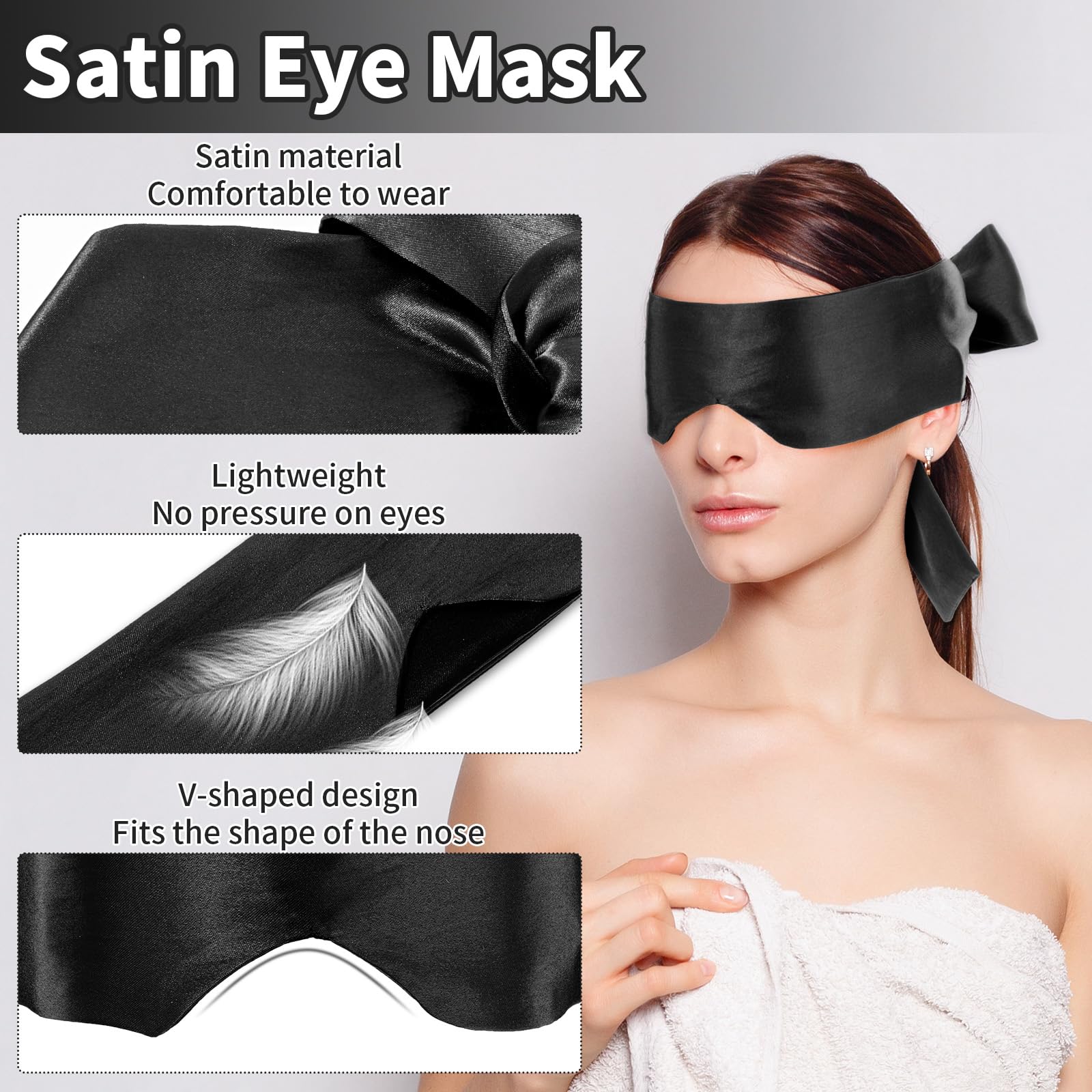 Maschera per Occhi in Raso, Benda Sexy, per Dormire Bendati, Coppie d'amore, 2 pezzi