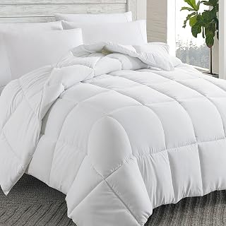 COSYBAY Down Alternative King Comforter White 102x90 - All-Season Soft Fluffy Quilted Duvet Insert with Corner Tabs