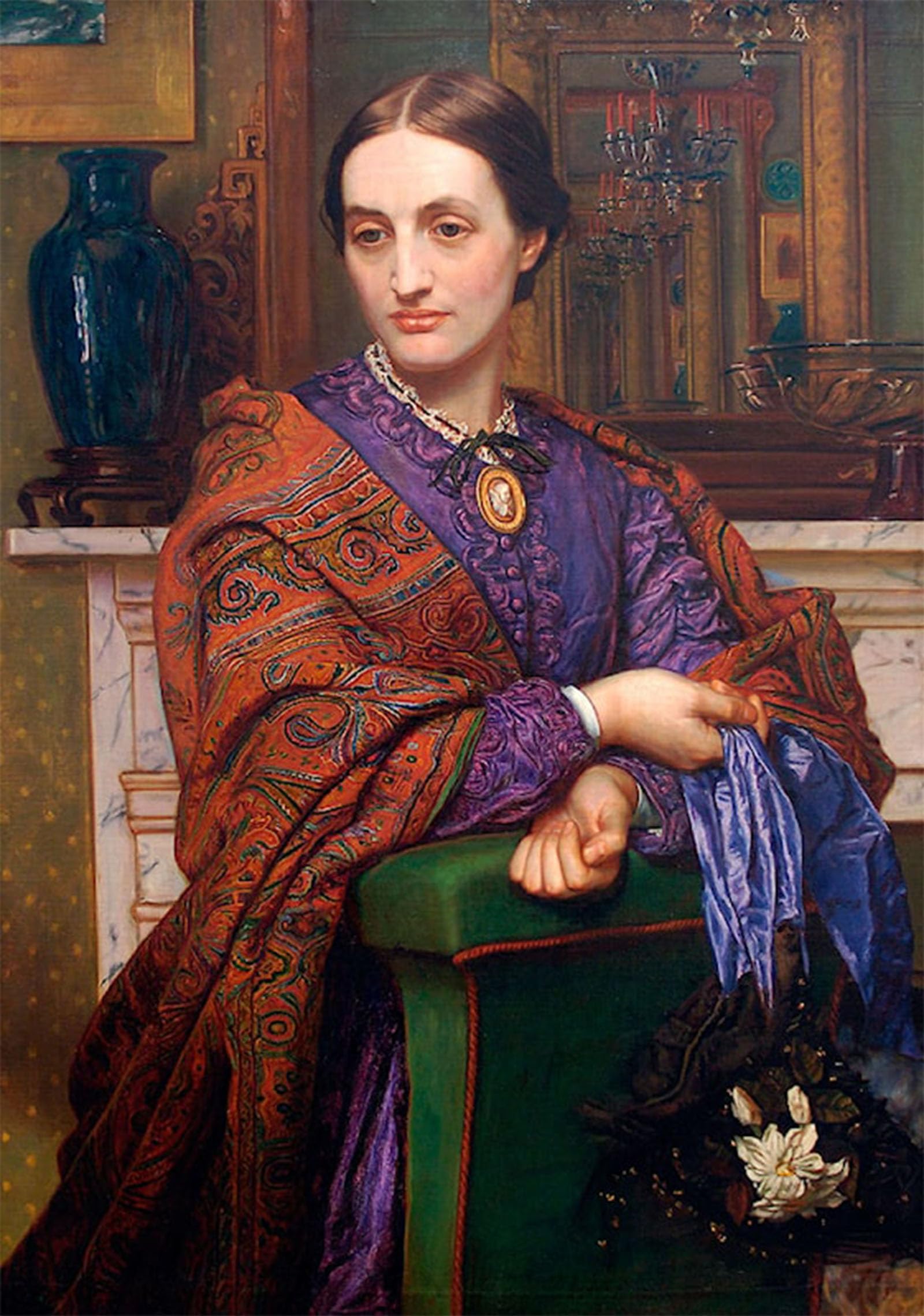 ARTXLXXBN Famous Print Painting Colorful Art Print Portrait of Fanny Holman Hunt by William Holman Hunt Canvas Art Decorations for Home Decor 60x90cm