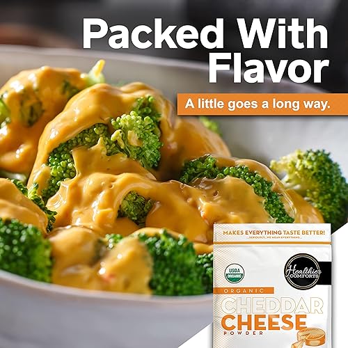 Miniatura 7 de Healthier Comforts Queso cheddar orgánico en polvo sin gluten Kosher apto para ceto sin OMG antibióticos y sin hormonas perfecto para condimentos de