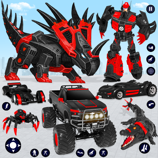 Rhino Robot Transform Monster Truck Game