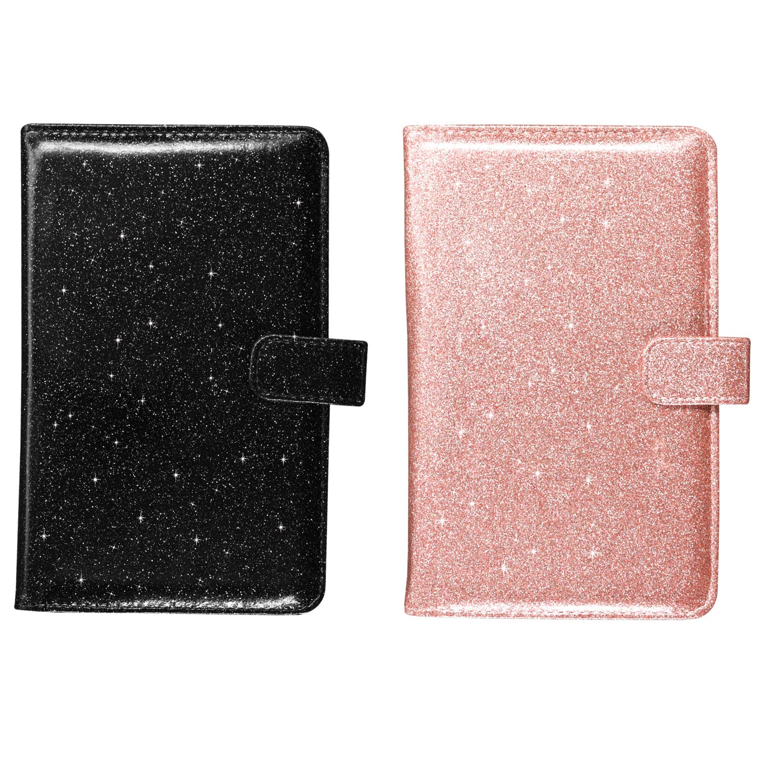 Server Books for Waitress - Leather Waiter Book Server Wallet Cute Waitress Book&Waitstaff Organizer, Waitress Book with Money Pocket&Magnetic Closure Fit Server Apron, Glitter Black/Rose Gold