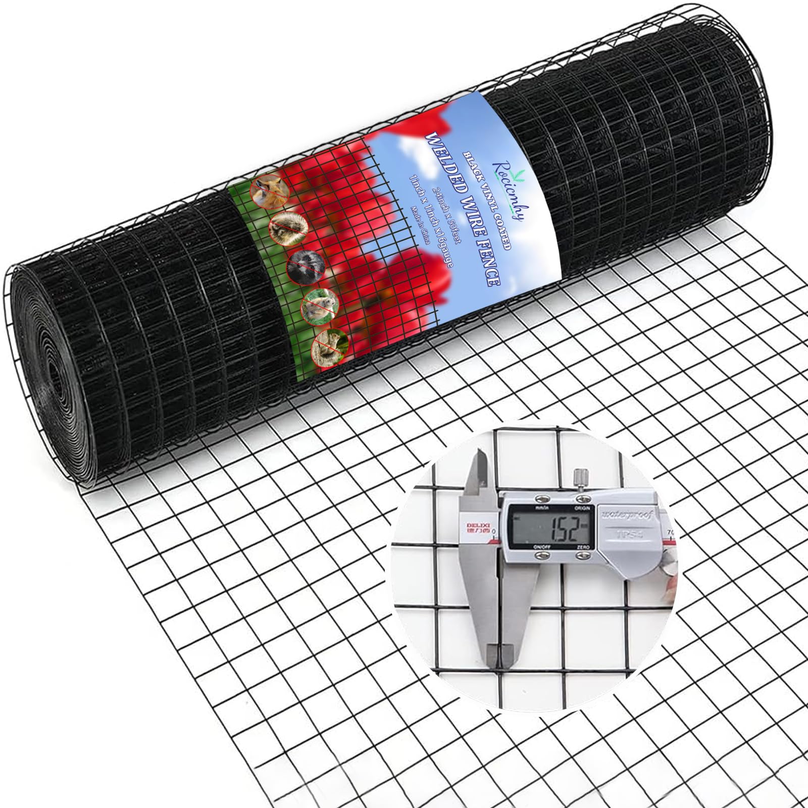 Hardware Metal Wire Roll Vinyl Coated Welded Chicken Wire Mesh Fence 36in×50ft