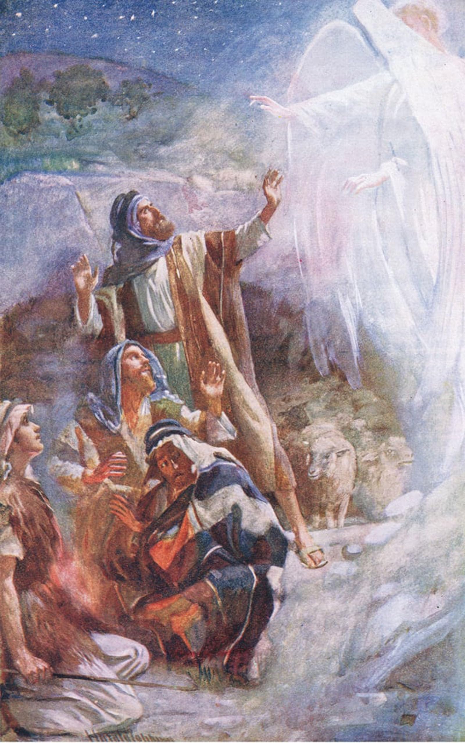 SERENDIPITP Vintage Picture Print on Canvas Wall Art Poster the Shepherds of Bethlehem by Harold Copping Artwork Print Poster for Wall Decor 60x90cm
