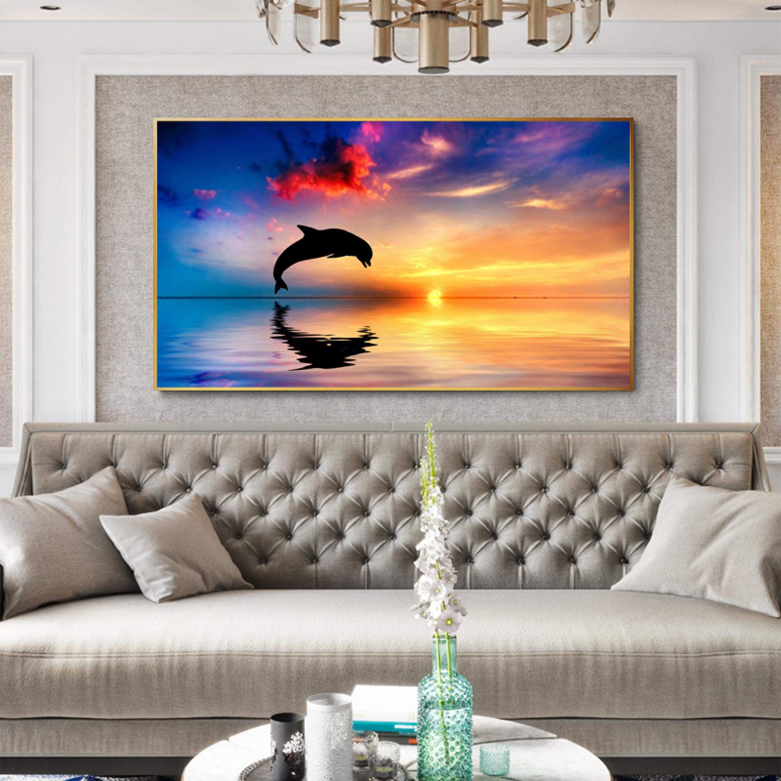 Affiche Paysage Marin et dauphin pour une ambiance zen au salon