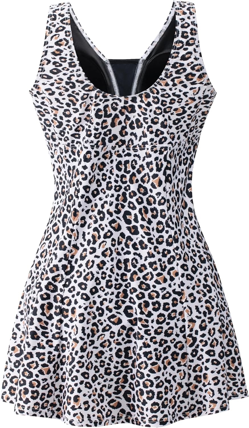 Women's One Piece Swimsuit Plus Size Swim Dress Tie Front V Neck Printed Swimwear Tummy Control Bathing Suit - Image 2