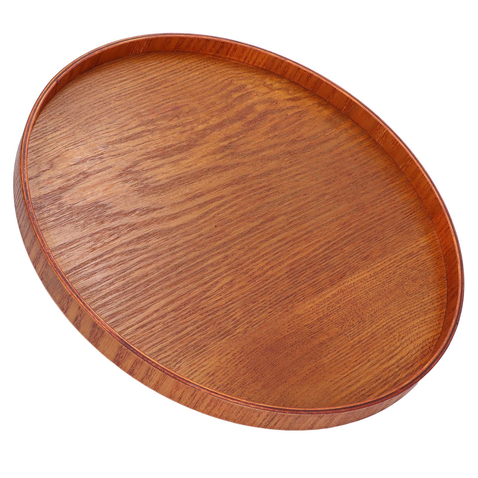 Wood Serving Tray, Wide Application Wooden Serving Tray Premium Solidwood Glossy Elegant Wooden Plates Trays for for Coffee Tea Bread Cake Candy Food Breakfast 27cm