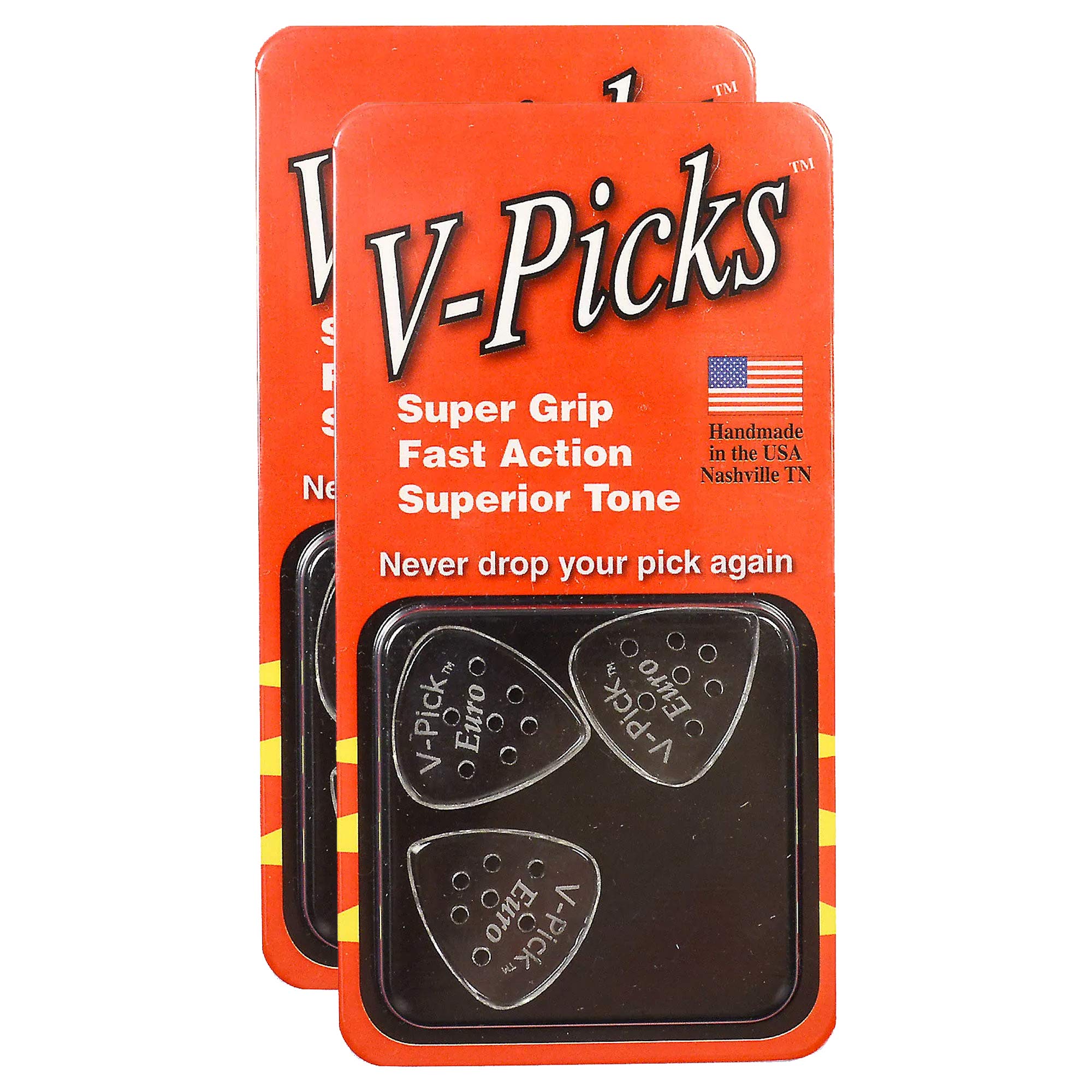 V-Pick Euro 1.5mm Picks 2 Pack (6) Bundle