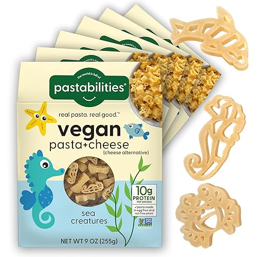 Pastabilities Macarrones y queso veganos, macarrones con queso para niños, bajo el mar, criaturas marinas, divertidas formas de pasta, macarrones