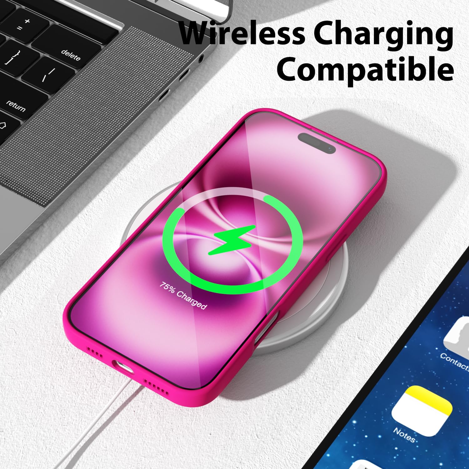 oakxco for iPhone 16 Pro Max Case Liquid Silicone, Soft Rubber Gel Elegant Aesthetic Basic Simple Cover, Cute Thin Slim TPU Matte Solid Color Plain Smooth Case for Women Girl, Light Pink — view 335