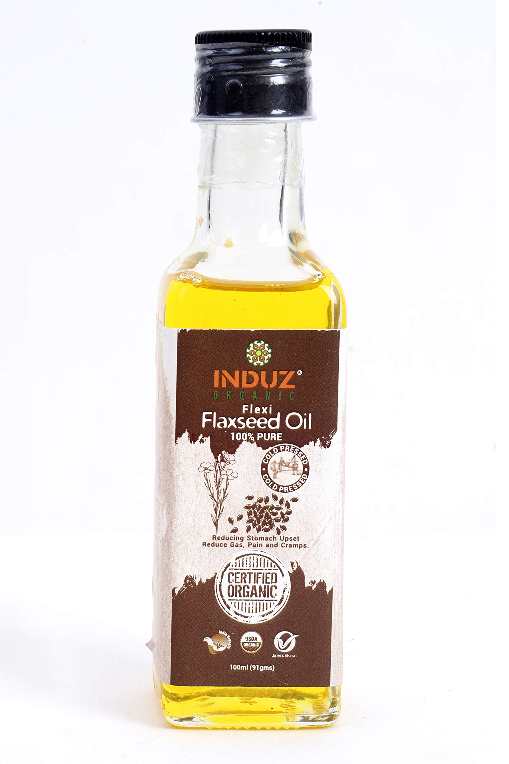 Induz Organic Flexi Flaxseed Oil (Cold Pressed) - 100 ML