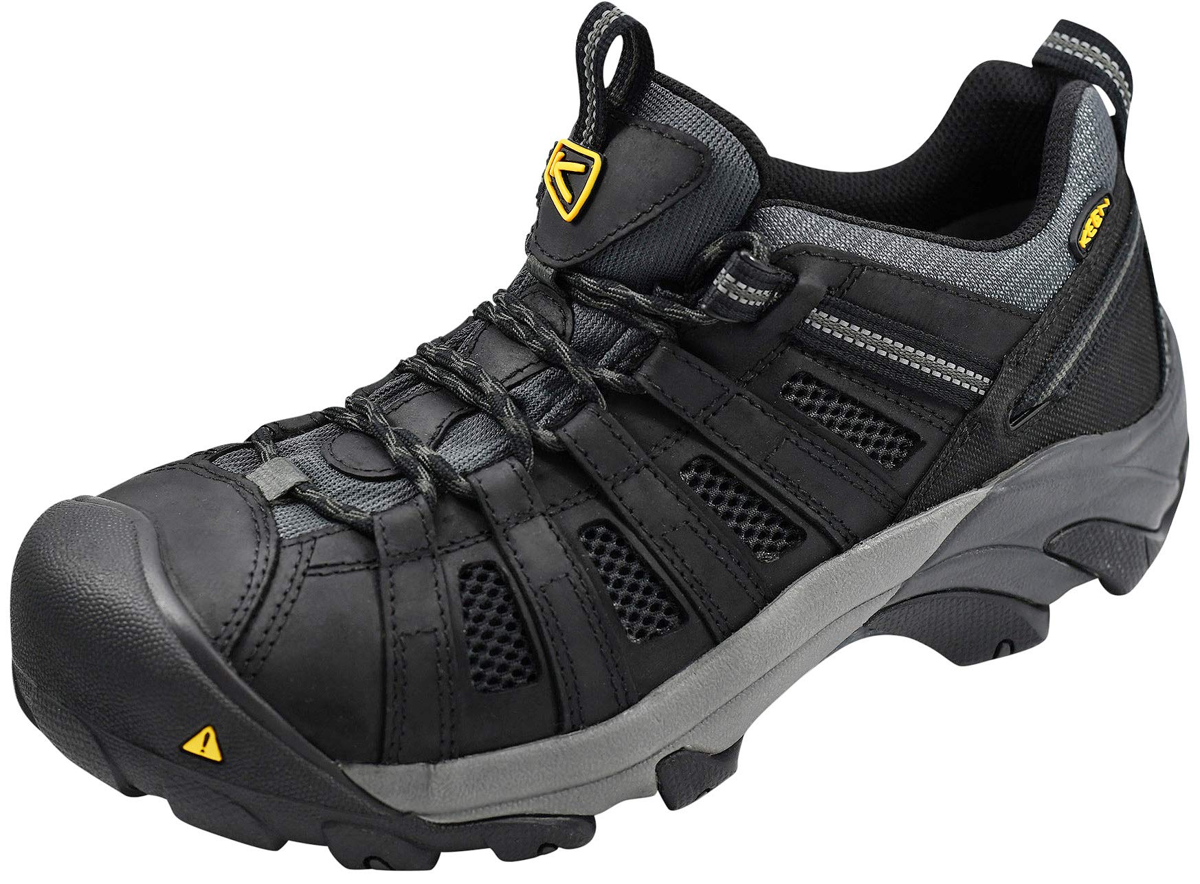 KEEN Utility Men's Flint Low Height Steel Toe Industrial Construction Shoes, Black/Dark Shadow, 8