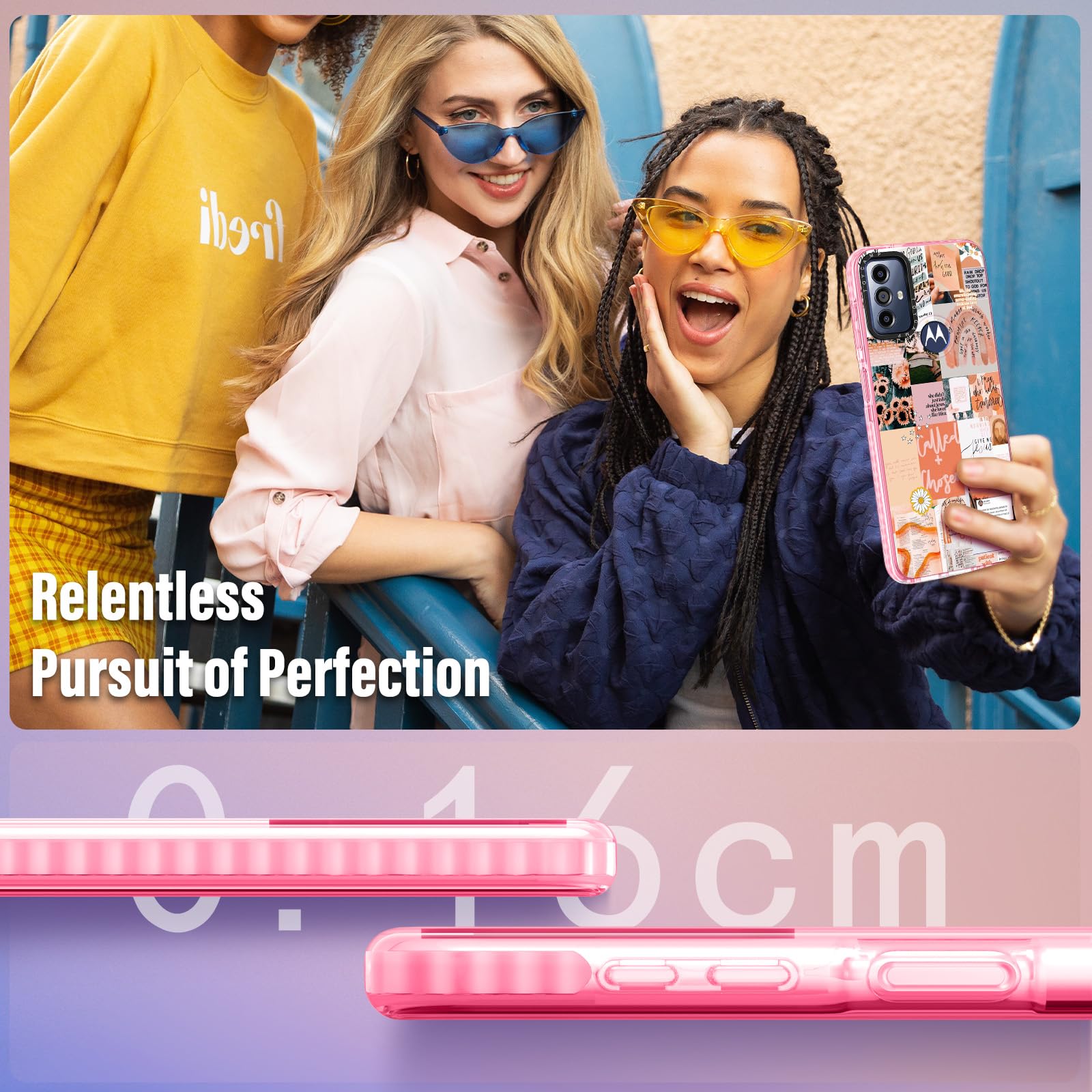 Ästhetische Handyhülle Für Moto G Power 2021 | TPU Schutzhülle Mit Vintage Engel-Collage Design