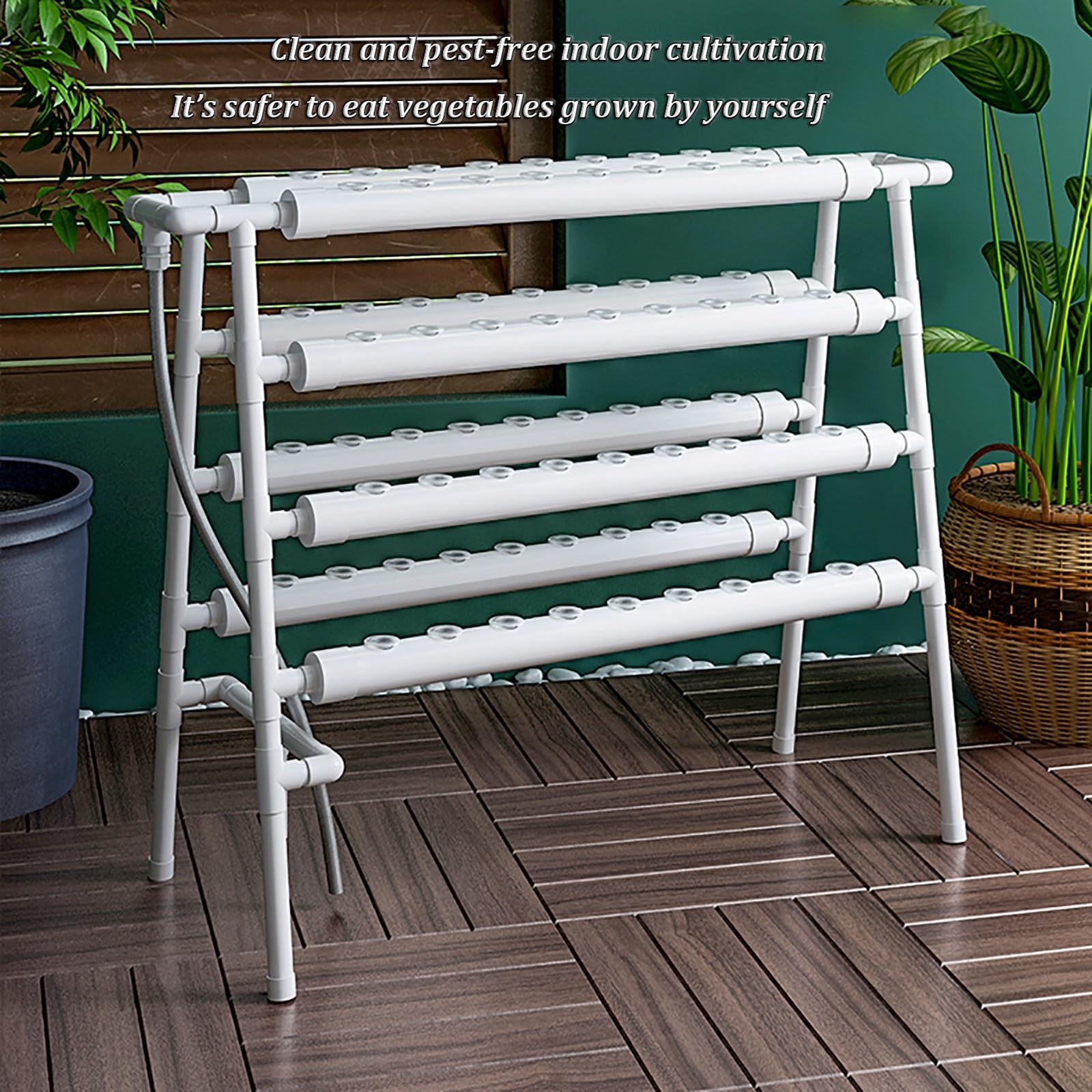 Tour Hydroponique De Jardin,PP tasses de colonisation tour de culture de légumes,Système de culture hydroponique,hydroponie kit complet,pour herbes d'intérieur,fruits et légumes. ( Size : Double row )