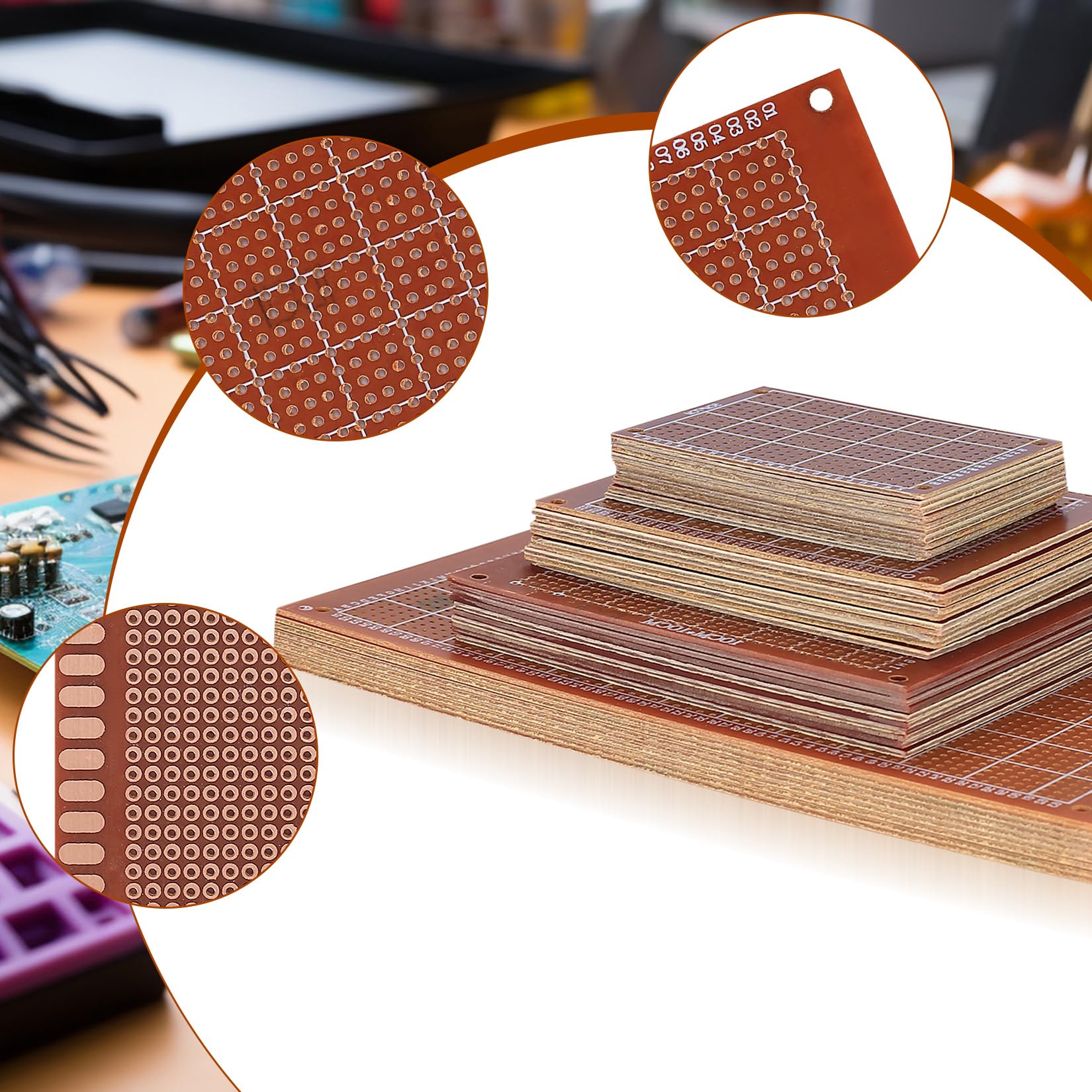 10 sztuk PCB Płytka drukowana Uniwersalna płytka prototypowa, 10 x 10 cm Elektroniczne prototypy DIY Perforowane Base, Dwustronna płytka drukowana PCB Prototyp do projektu DIY