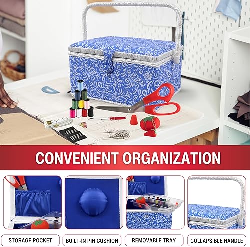 Vista 27 de SINGER Cesta grande, respaldo de costura Nature's Flora con nociones Flora de la naturaleza