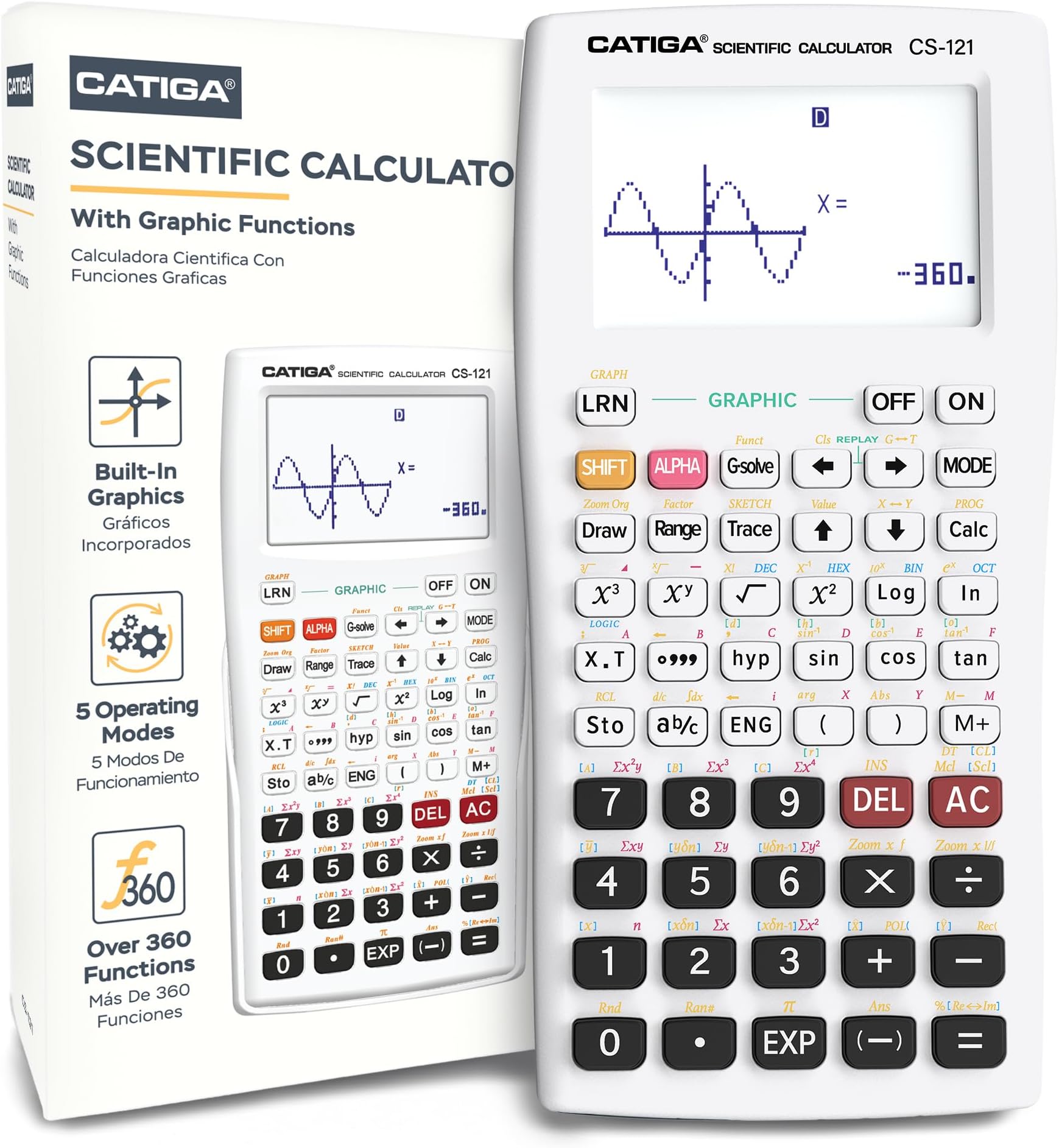 CATIGA Programmable System /Scientific Graphic Calculator CATIGA CS121 - (White)