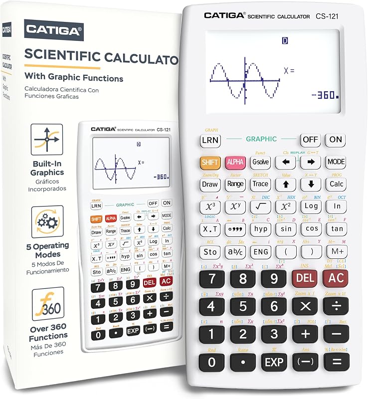 CATIGA Scientific Calculators with Graphic Functions, Graphing Calculators with Multiple Modes, Scientific Calculators for Students, High School or College Courses, Calculadora Cientifica, CS-121