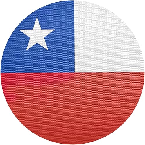 Miniatura 32 de Chile Flag Round Placemats Dining Table Mats Decorative Table Mats for Kitchen Dining Table Decoration, Set of 6 Bandera de Chile,Bandera de
