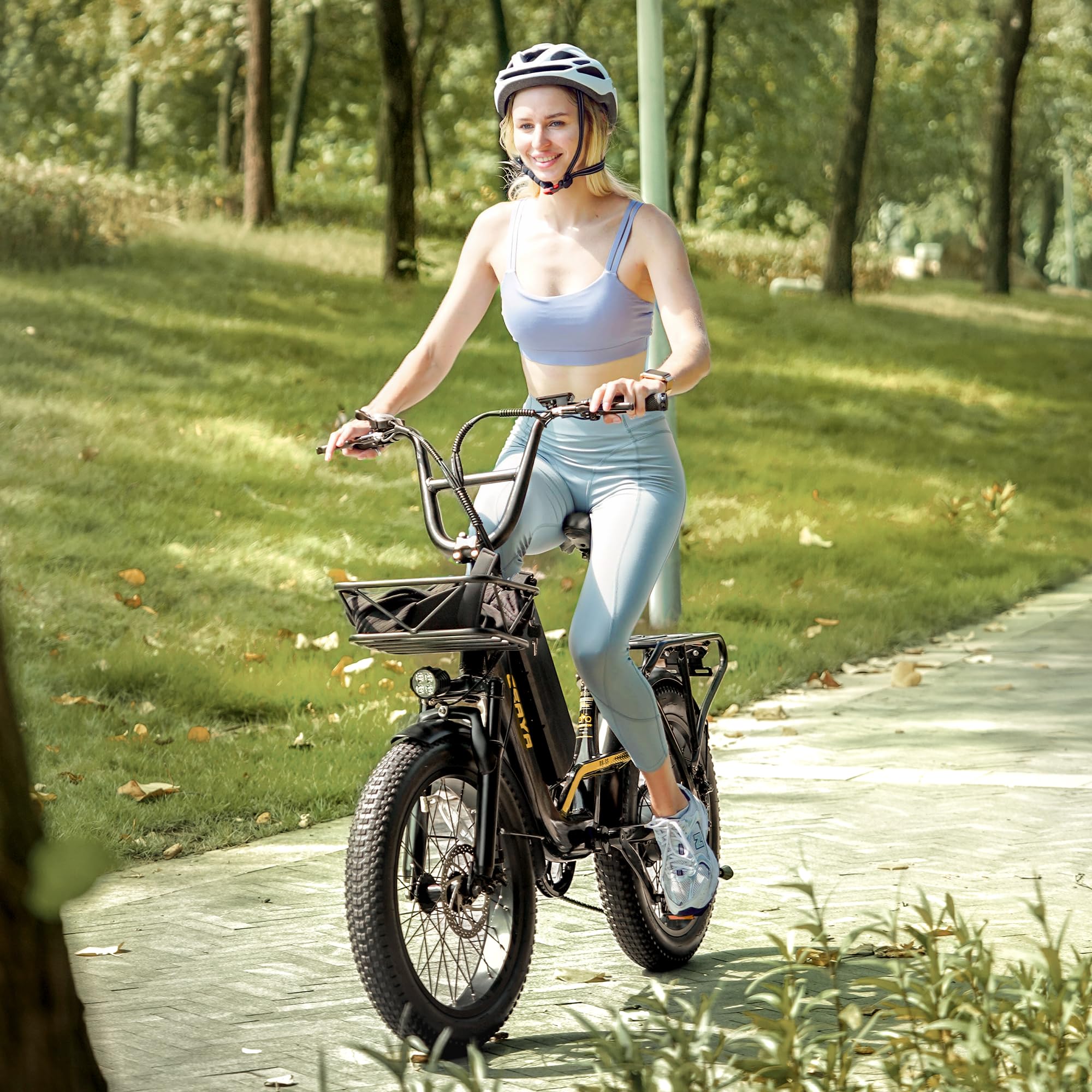 Vélo électrique 20 Pouces R8SE Ebike Homme Femme 3.0“ Fat Bike Electrique,Pédalage Assisté,7 Vitesses,Batterie Amovible 48V 15Ah,Frein à Double Disque
