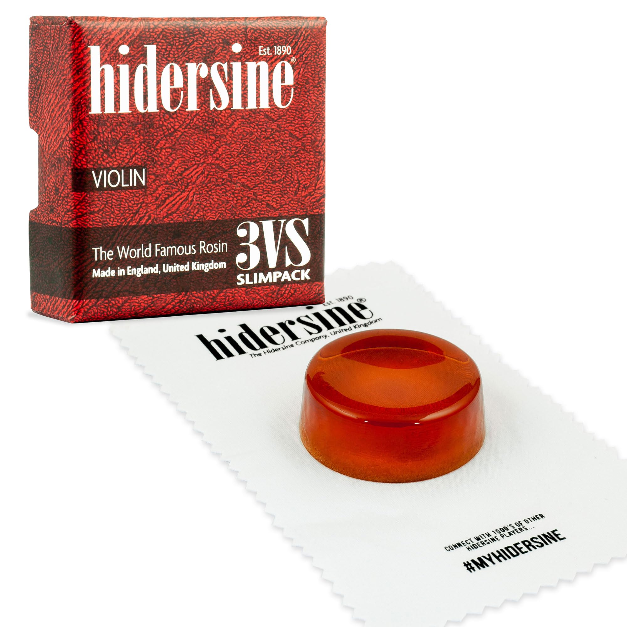 Hidersine 3VS Series Premium Violin Rosin. Slim Pack for easy transport and storage. Resin for Violin bows. Handmade in the UK