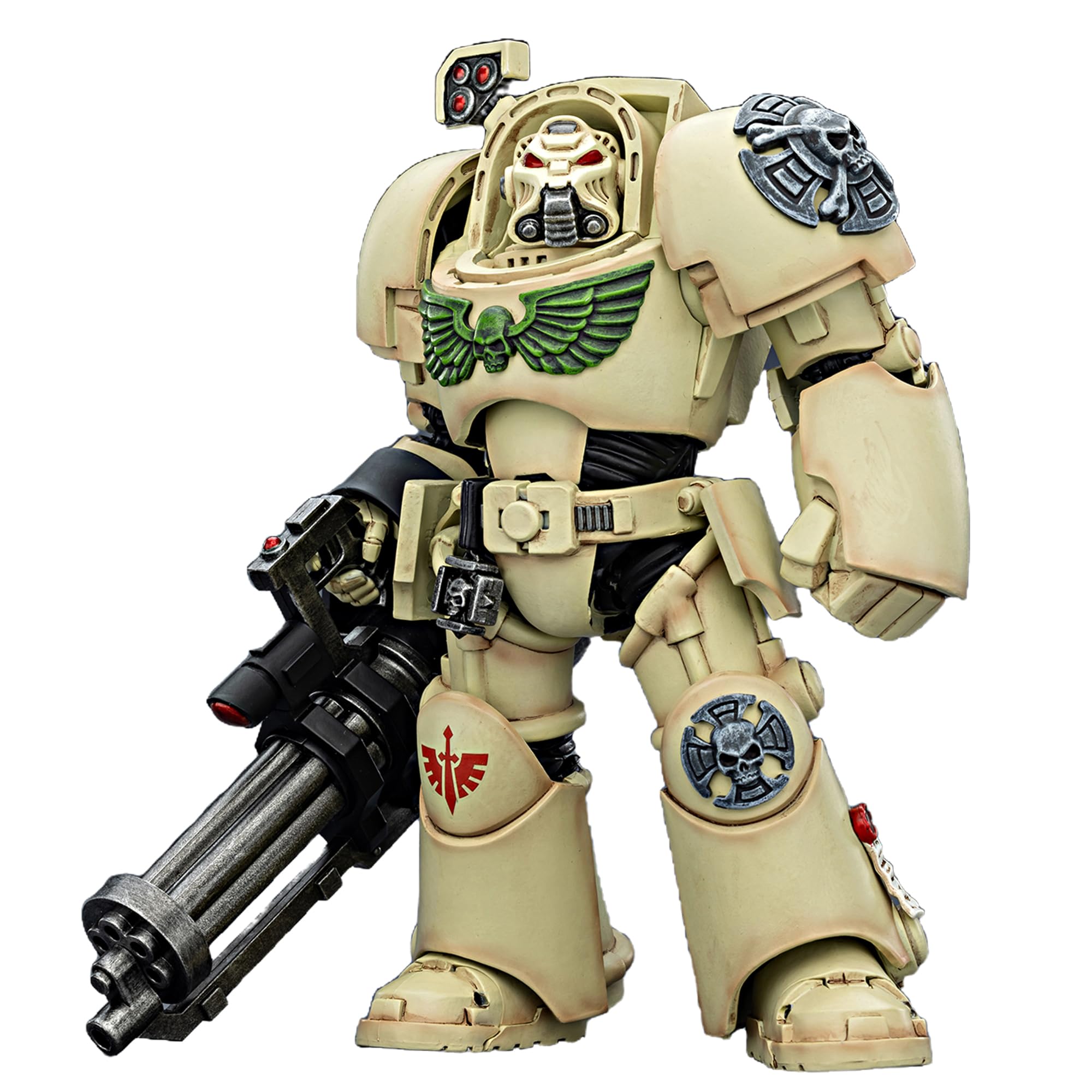 TOYVERSE Joytoy 1/18 Action Figure Warhammer 40,000, Dark Angels Terminator 3 with Power Fist and Assault Cannon, Mobile Joints Character Model, 14.3 cm, 15 Years and Above