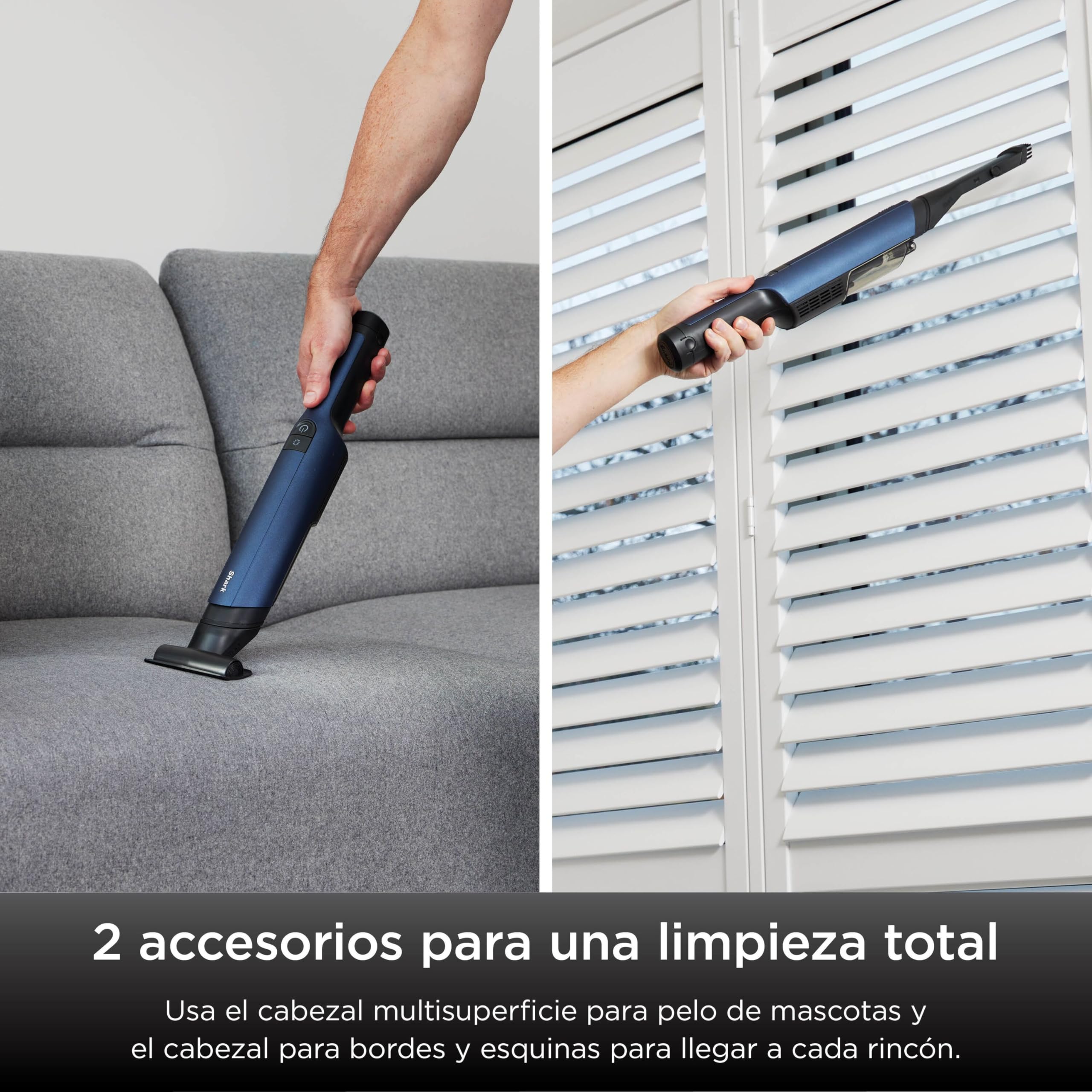 Shark WandVac 2.0 Aspiradora de Mano sin Cable - Potente Succión en Diseño Ligero y Compacto - Incluye Cepillo Multisuperficie y Base de Carga - Azul, WV270EU