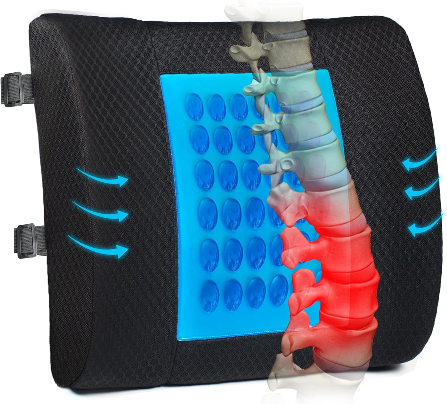 Ergonomic Lumbar Support Pillow with Memory