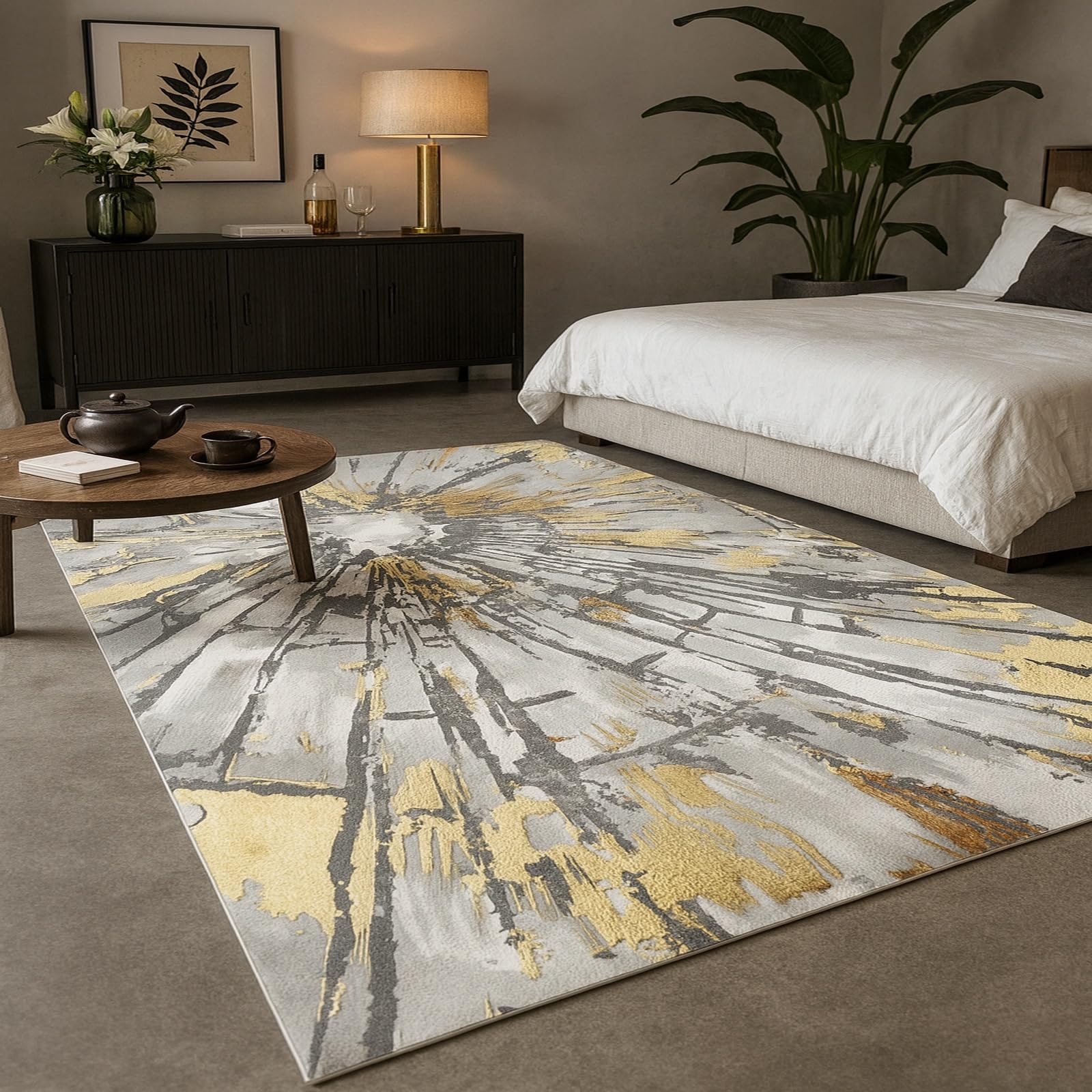 Tapis de salon antidérapant et doux 180x200 cm moderne