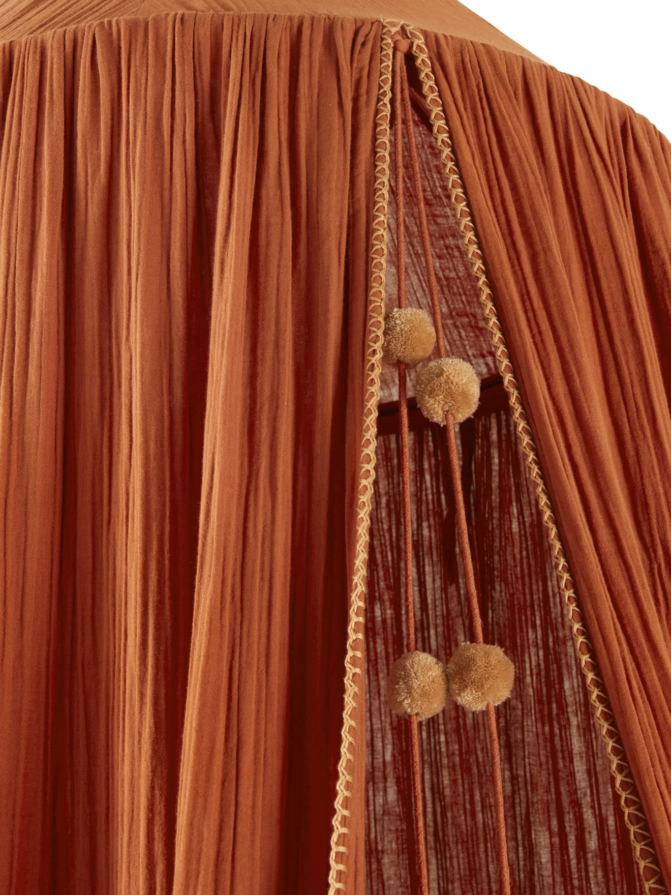 VERTBAUDET Ciel De Lit en Gaze De Coton Déhoussable Terracotta TU