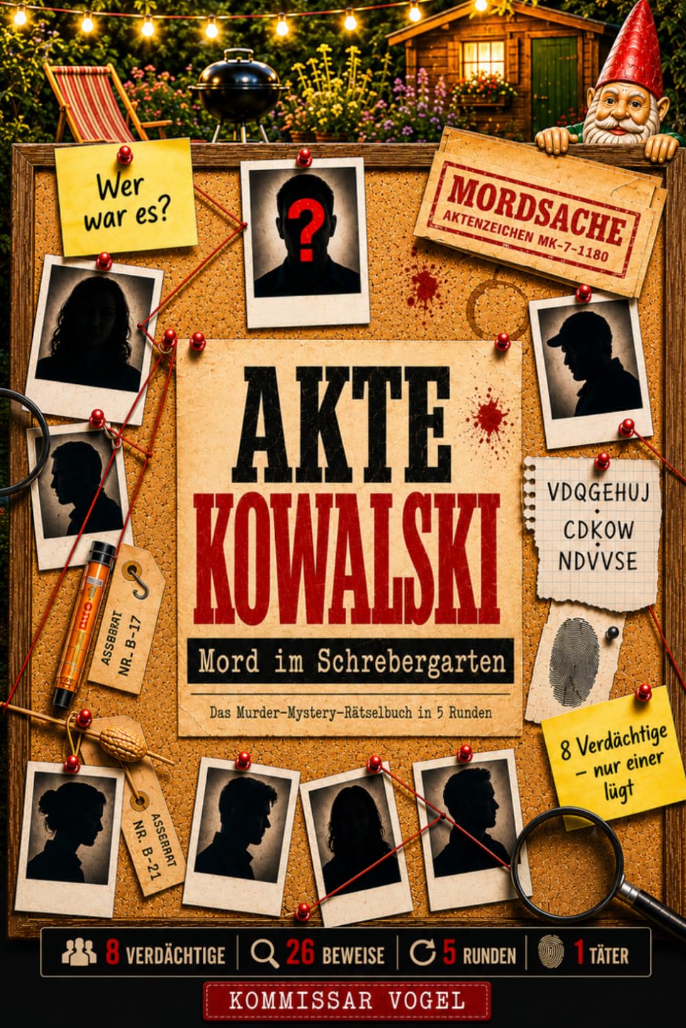 Akte Kowalski: Mord im Schrebergarten: Das Murder-Mystery-Rätselbuch in 5 Runden — Ermittle, kombiniere und finde den Täter