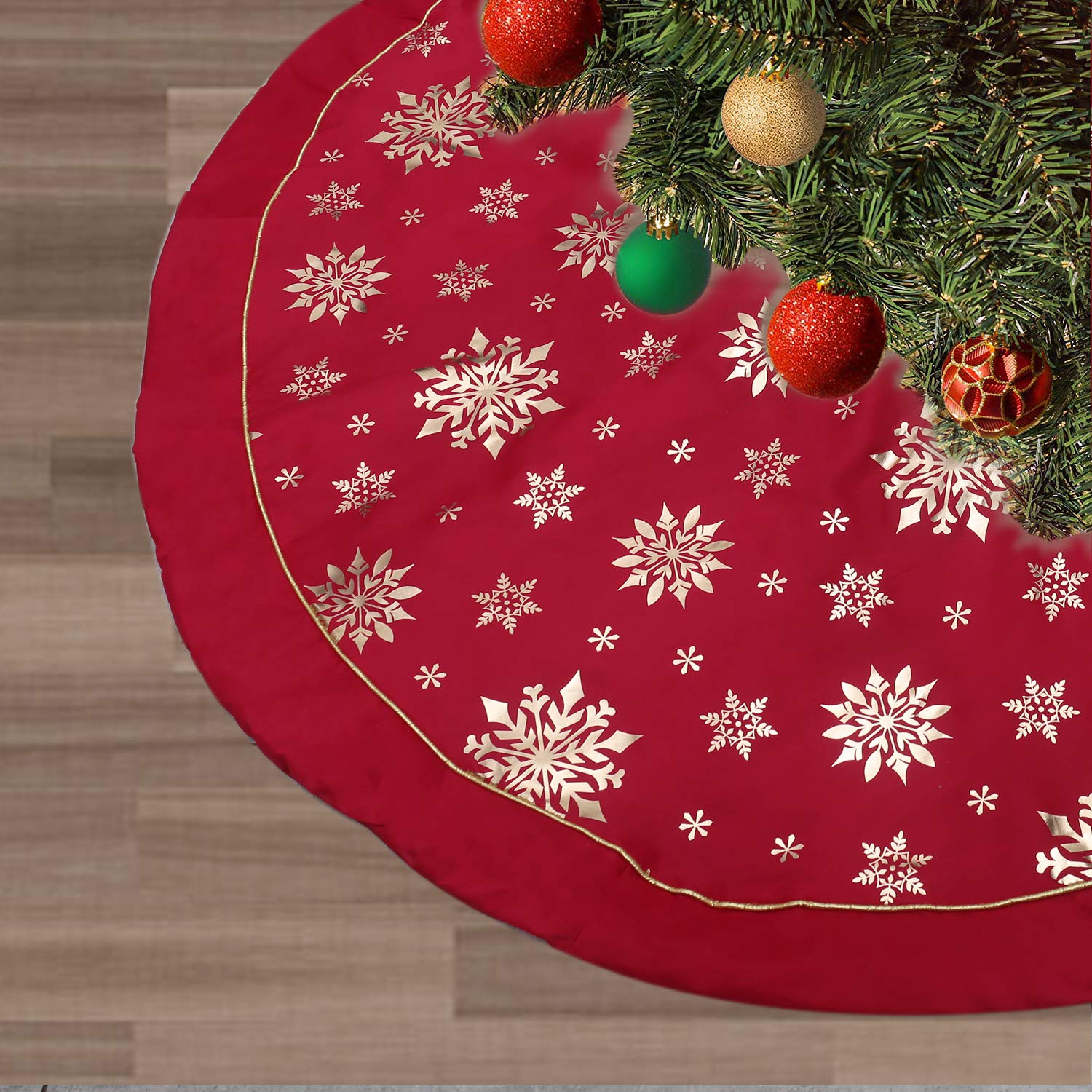 Photo 1 of Tree Skirt (48 Inch, Red—Three Cotton Layer) Red—three Cotton Layer 48 Inch