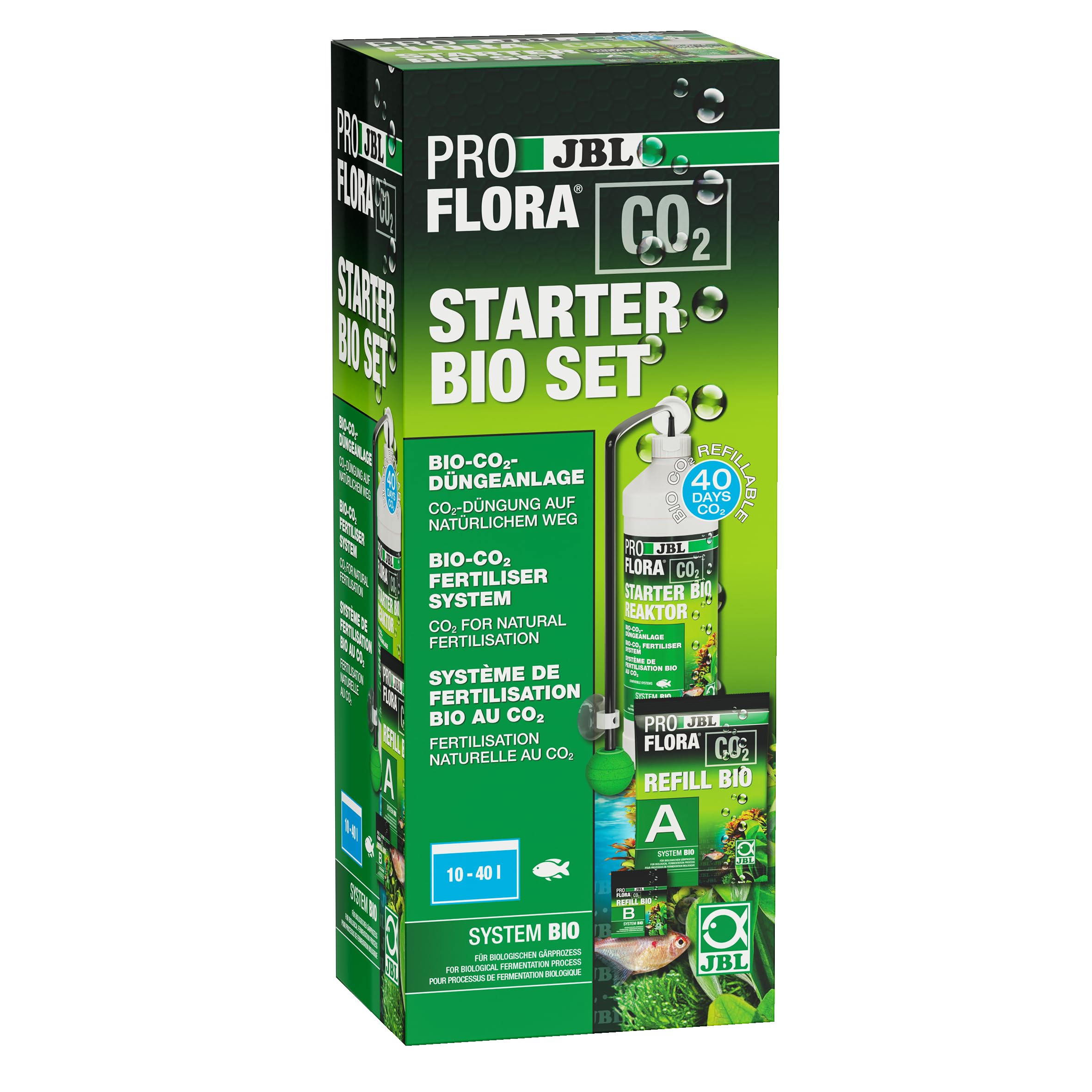 JBL PROFLORA CO2 STARTER BIO SET, Bio CO2 fertilizer system set for 10-40 l, with extensive accessories