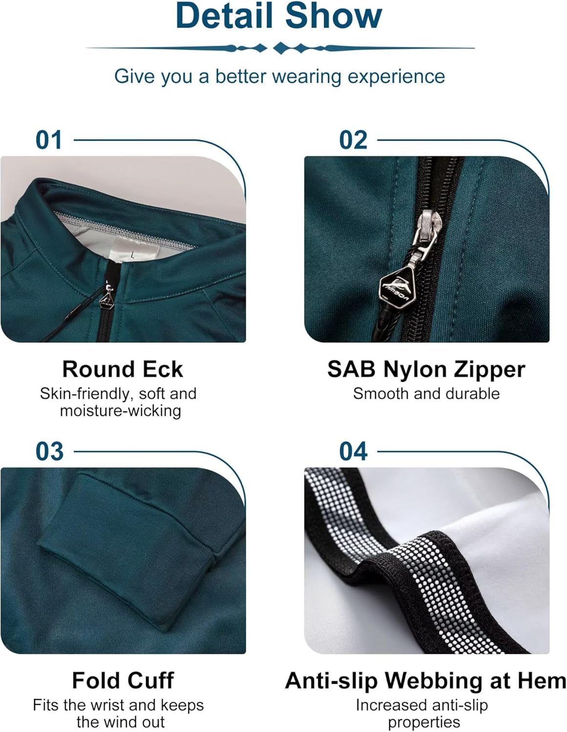 LAMEDA Winter Cycling Jersey for Men Thermal Fleece Windproof Bike Jersey for Cold Weather Long Sleeve Bike Jacket - Image 7