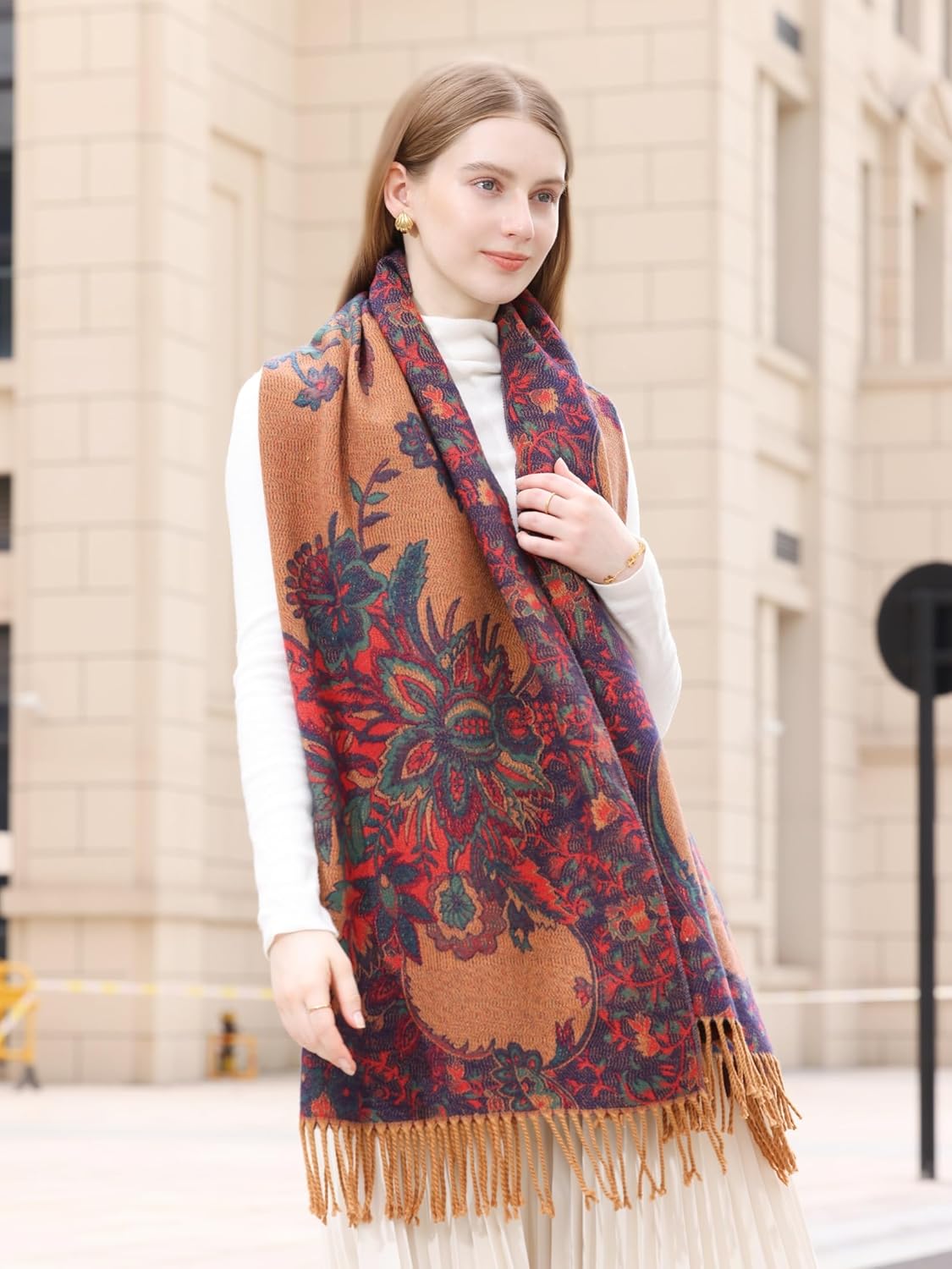 Wander Agio Warm Fashion Scarf Long Shawl Large Blanket Winter Wraps Scarves for Women Cashmere Jacquard Vintage Paisley - Image 7