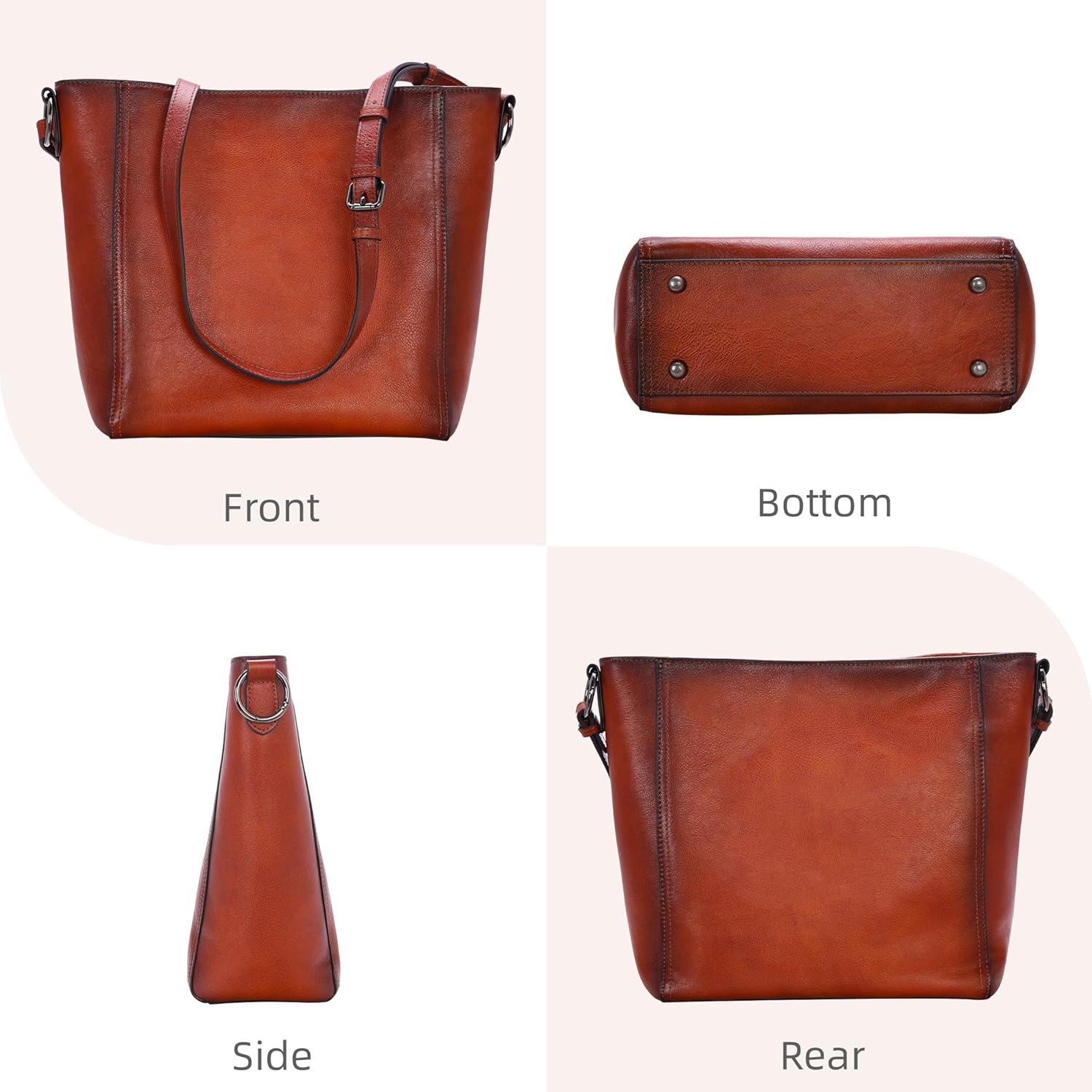 Iswee Leather Purses for Women Tote Bag Designer Crossbody Bag Women’s Shoulder Handbag Satchel Medium Work Purses - Image 5