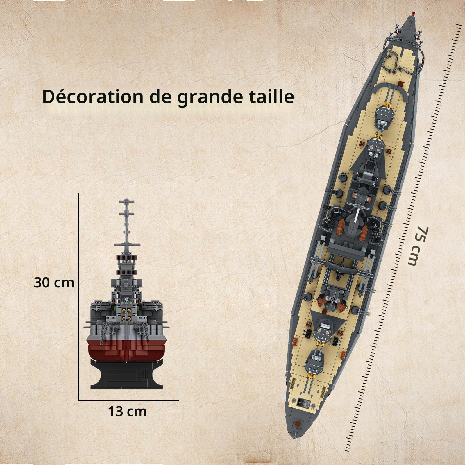 muuchuu Ensemble de maquette de porte-avions militaire Queen Elizabeth, kit de construction de cuirassé en briques pour adultes, modèle de navire de guerre technique pour garçons et filles de 14 ans