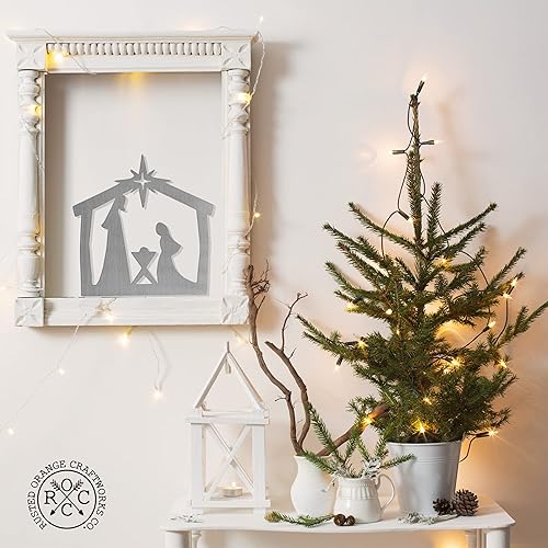 Miniatura 7 de ROCC RUSTED ORANGE CRAFTWORKS CO. Belén de 9 pulgadas - 4 estilos (estrella centelleante) escena del nacimiento de Jesús - Belén de la Santa Familia