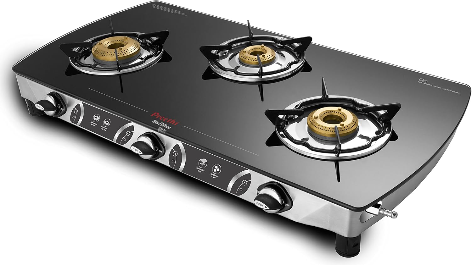 Preethi Blu Flame Blaze Glass Top 3Burner Gas Stove,Black Amazon.co