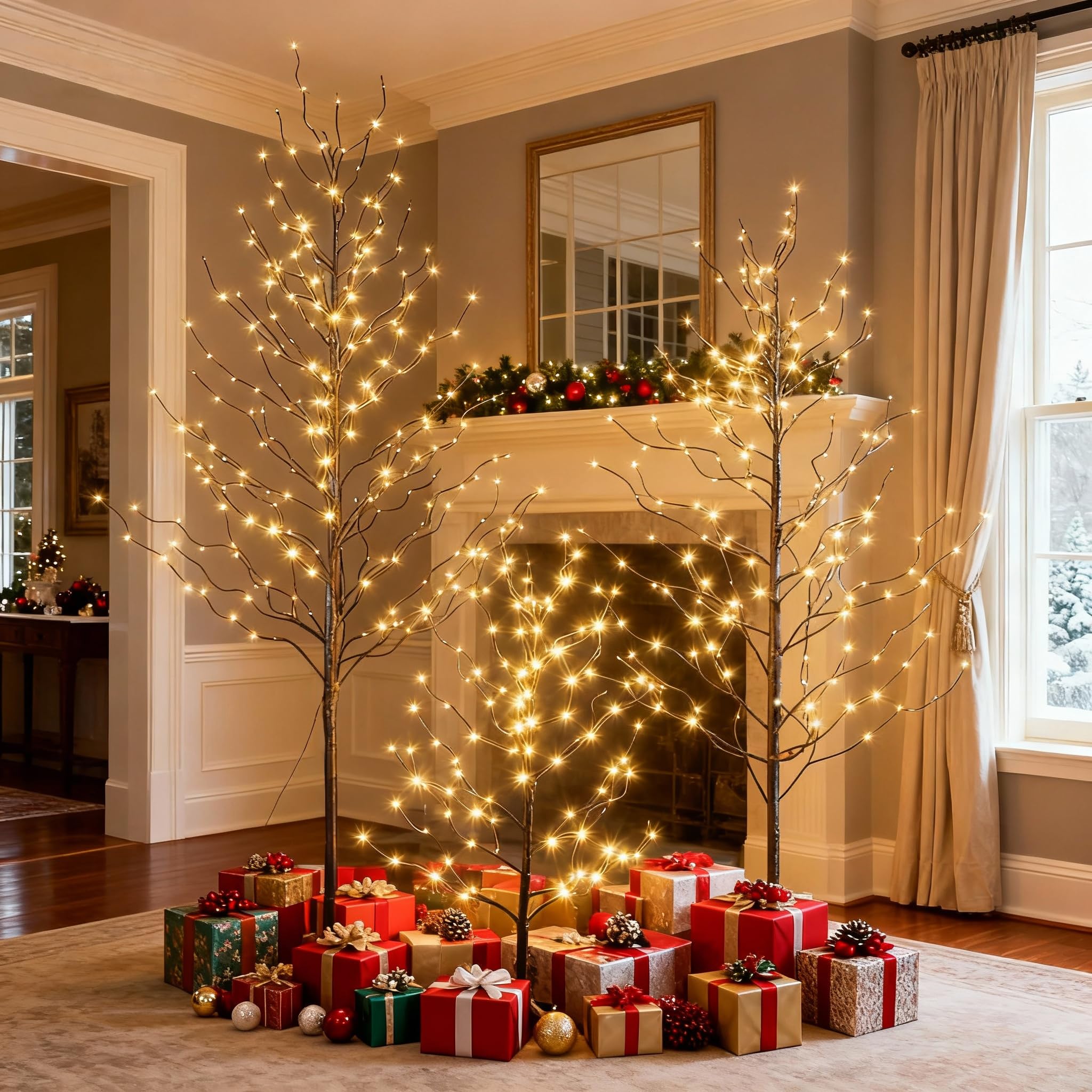 LIGHTSHARE Set of 3 Star Light Trees Christmas Decorations