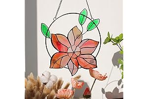 Charming Pink Sea Glass Window Hanging - A Captivating Suncatcher for Tranquil Ambiance