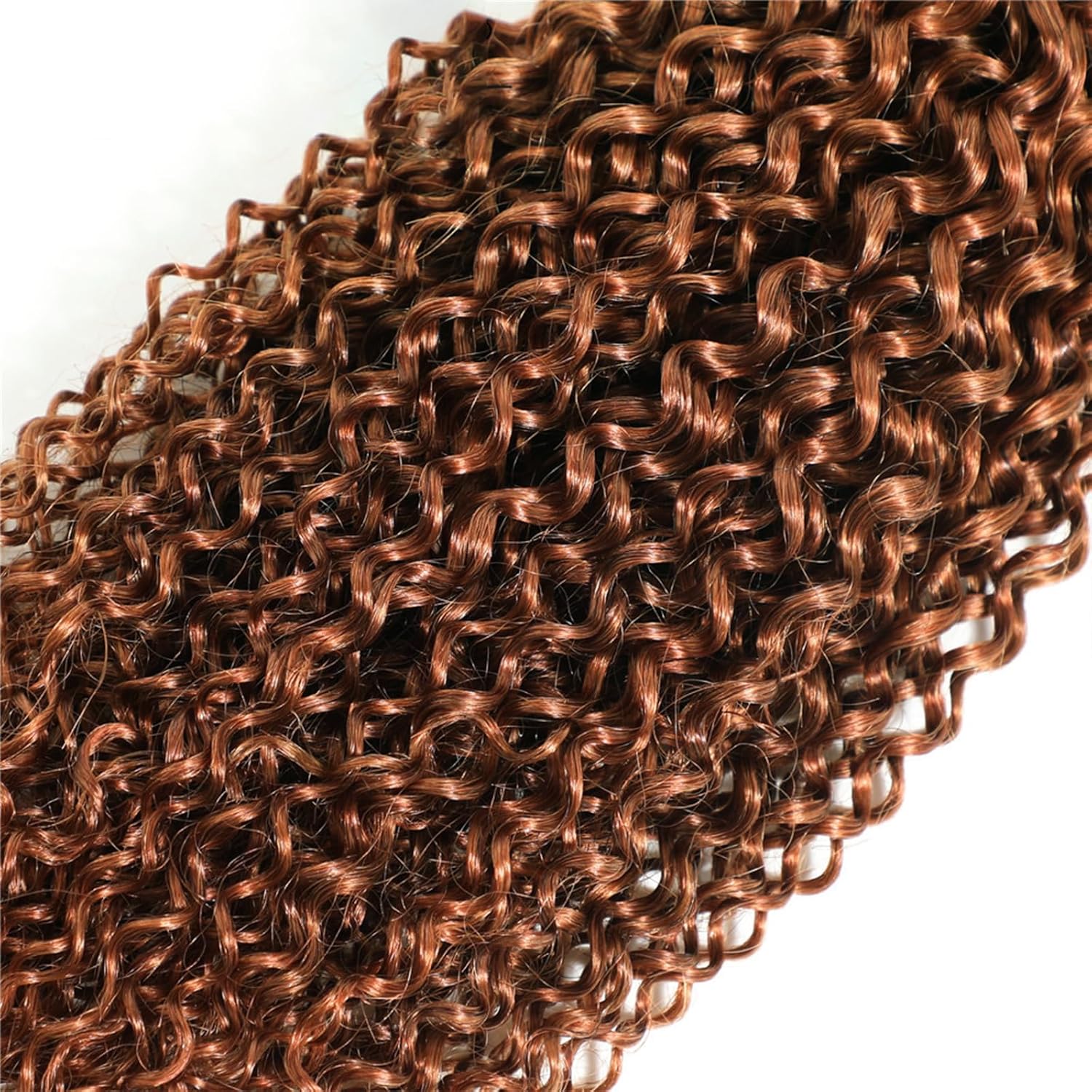 Light Brown Bundles Color #30 Kinky Curly Human Hair Bundles 10 12 14 Inch 10A Grade Unprocessed Brazilian Virgin Brown Kinky Curly Bundle Hair Extensions for Women