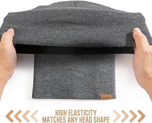 Miniatura 3 de Gorro de invierno para hombre, gorro de punto térmico con puños, regalos cálidos para mujer