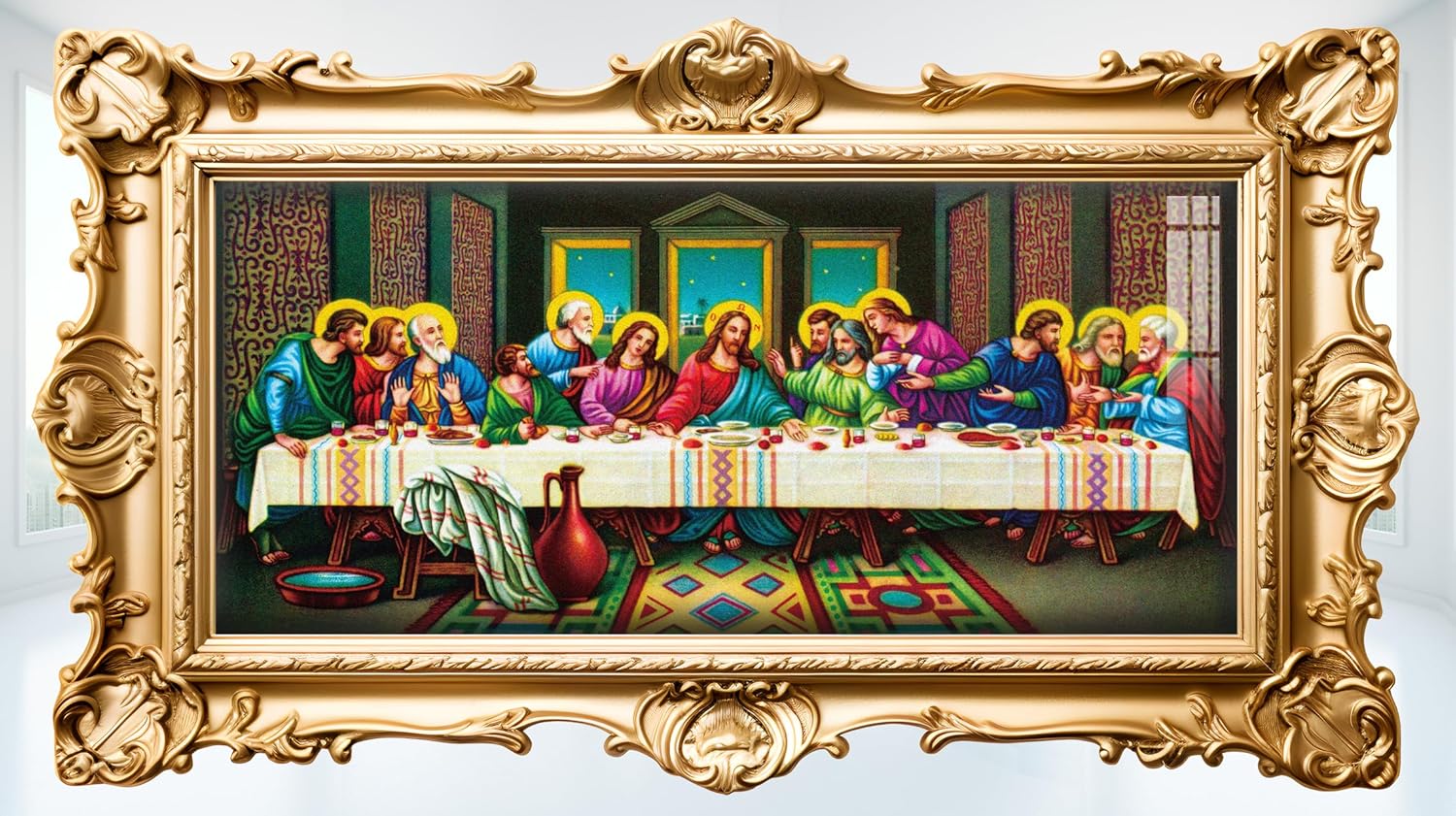 ROSTITCH Easy Cross Stitch DY1038 The Last Supper Cross Stitch Kits,Easy Funny Preprinted Pre Printed Counted Stamped Cross Stitch Kits for Beginners Adults, Cross Stitch Embroidery Starter Kit