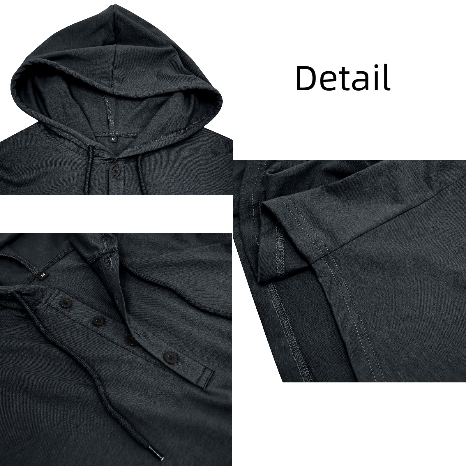 MakingDa Atlético Manga Corta Sudadera con Capucha Hombres Entrenamiento Gimnasio Suéter Camisa con Capucha Botón Ajustado al Cuerpo Verano Ligero Senderismo Sudaderas Deportivas Camiseta